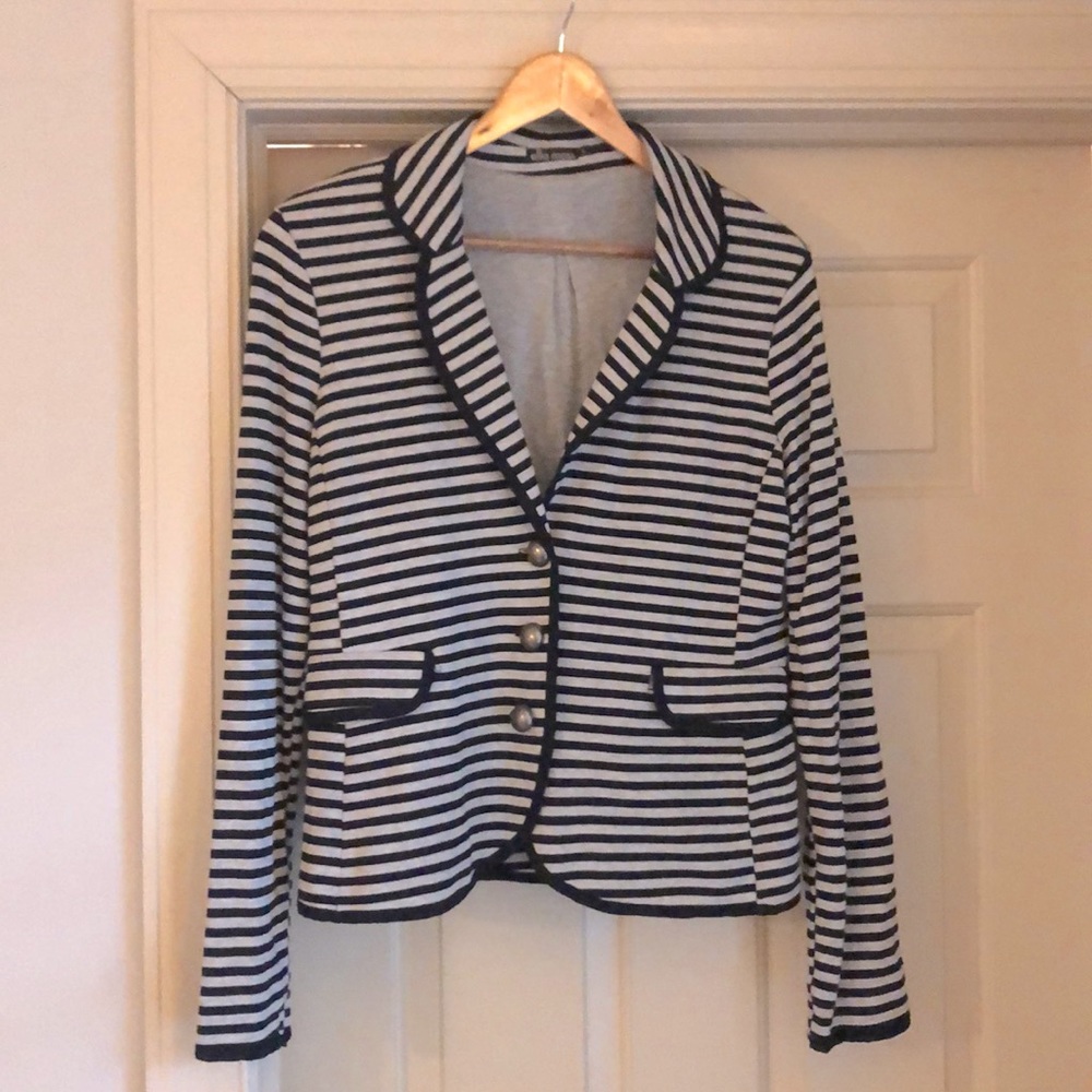 Ella Moss cotton/stretch Blazer, stripe